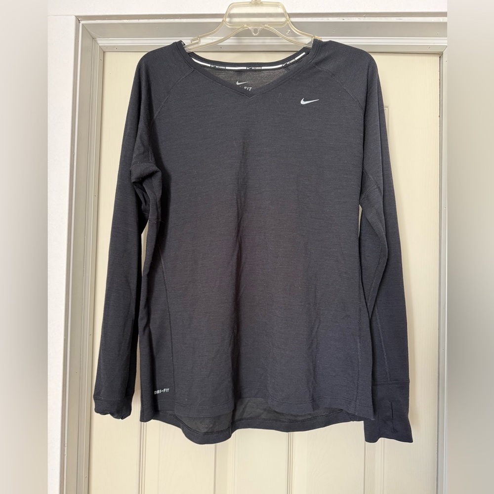 Nike Black Long-Sleeve Performance Crew Top